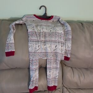 Burt's Bees Kids 5 Red And Gray Polar Bear Organic Cotton PJ Set